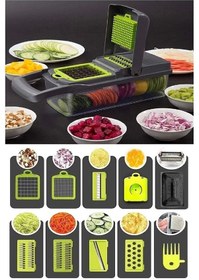 Resim 13 Parça Hazneli Rende Doğrayıcı Dicer Mandolin Dilimleyici Çok Fonksiyonlu Mutfak Seti 
