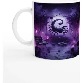 Resim Akrep Burcu Baskılı Kahve Kupası - Ay Işığında Zodyak Bahçesi Vs3 