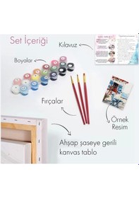 Resim Sayılarla Boyama Seti 40 X 50 Cm Tuval Şasesine Gerili Galata Kulesi 