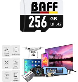 Resim Baff 256GB Hafıza Kartı Video Kayıt Destekli U3 A2 Standartlarında 