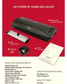 Resim Olympia A230 4 in 1 A4 Laminasyon Makinesi 