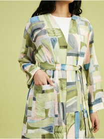 Resim LC Waikiki LCW Modest Şal Yaka Desenli Oversize Kadın Kimono 
