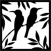 Resim Dalda Ötüşen Kuşlar Tasarım Duvar Dekor Sticker 40 x 40 cm 