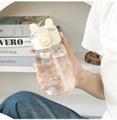 Resim Konesam Gençler İçin Büyük Kapasiteli, Darbe Dayanıklı, Portatif, Kalp Desenli Emme Kulpü, Spor Ve Okul Kullanıma Uygun Plastik Su Bardağı Beyaz Çilek Ayıcık Diğer 