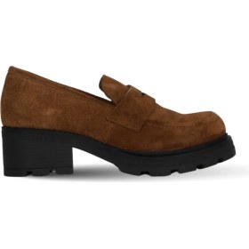 Resim Bueno Shoes Taba Süet Kadın Dolgu Topuklu Ayakkabı 