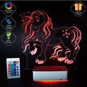 Resim Çocuklara Özel Tasarım Unicorn 3D Led Lamba 