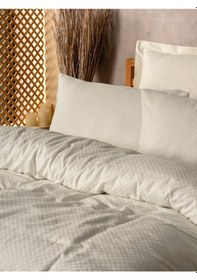 Resim Cotton Box Plaid Ranforce Tek Kişilik Nevresim Takımı Krem 