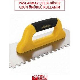 Resim Dekor 831 Seramik Malası Plastik Saplı 40 Cm 12x12 Dişli Paslanmaz Çelik Yerli Üretim 
