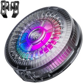 Resim OBRAX Cep telefonu soğutucu radyatör telefon soğutma fanı manyetik RGB ışık Mini Fan yarı iletken soğutma 