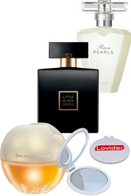 Resim AVON Incandessence + Little Black Dress + Rare Pearls Kadın Parfüm + Lovider Cep Aynası Hediye 