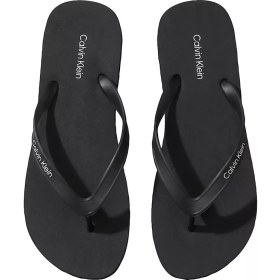 Resim Calvin Klein Erkek Logo Imzalı Rahat Düz Tabanlı Parmak Arası Siyah Terlik HM0HM02105-0GJ 