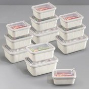 Resim 12'li Vip Dikdörtgen Mikrodalga Ve Difrize Uygun Saklama Kabı Seti Bej 4x(1750,1050,600 Ml) Vienev