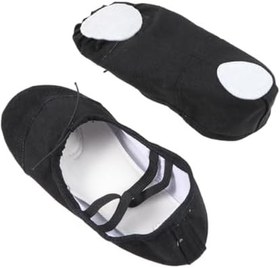 Resim SHERCHPRY 1 Çift Yürümeye Başlayan Bale Ayakkabıları Kız Bale Ayakkabıları Siyah Terlik Kadınlar Için Siyah Daireler Bayan Düz Ayakkabı Cep Yoga Ayakkabıları Yürümeye Başlayan Çocuk 