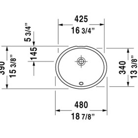 Resim Duravit Dune Tezgahaltı Lavabo 42,5 X 34 cm, Alpin Beyaz 0481460000 