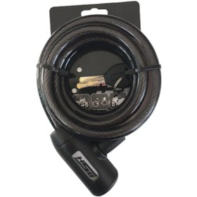 Resim BİSİKLET ÇELİK HALAT KİLİT 12x1500 SİYAH A+++KALİTE KİLİT 1,5 MT 