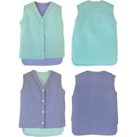 Resim Müslin Bebek Yelek Organik 3 - 4 Yaş Mavi 