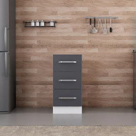 Resim Minar Mutfak Alt Modül 3ç Nray 40 cm Dolap Beyaz Antrasit A1 