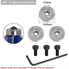 Resim Geeksen Milling Cutter Bearing Seti - 3 Adet Üst Pivot 4.76x19.05 Mm - Hassas Kesim, Dayanıklı Malzeme, Kolay Kurulum 