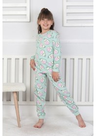 Resim Cute Avocado Desenli Kız Çocuk Pijama Takımı Yeşil 