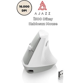 Resim İ300 Kablosuz Ergonomik Dikey Mouse- 84gr-sessiz Tıklama- 57 Açı-16.000 Dpı Diğer 