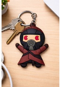 Resim Mortal Kombat Kırmızı Siyah Ninja Figür Silikon Anahtarlık Unisex 