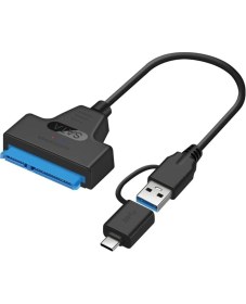 Resim Dora Shopping 0442 2in1 USB 3.0 Type-C 2.5 Inç Sata HDD SSD Çevirici Dönüştürücü Sata-usb 3.0 / Type-C Kablo (2.5 