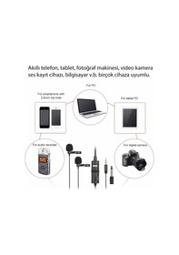 Resim Profesyonel Youtuber Kablolu İkili Yaka Mikrofonu 