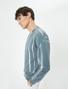 Resim Soyut Baskılı Sweatshirt Bisiklet Yaka Uzun Kollu 