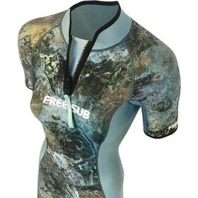 Resim Free-Sub 2mm Dreams Garden Kadın Shorty (Kısa) Sörf, Scuba Tüplü Dalış Elbisesi Wetsuit - 2XL 