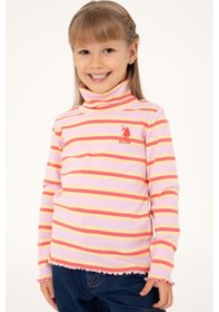 Resim U.S. Polo Assn. Kız Çocuk Pembe Balıkçı Yaka Sweatshirt 50296286-VR041 