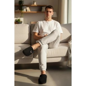 Resim Ellaboni Erkek Ev Terliği Ses Yapmayan Yumuşak Rahat Taban Içi Yünlü Terlik 