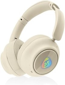 Resim OVLENG Kablosuz Bluetooth kulaklık, kulak üstü kulaklık, katlanabilir, kablosuz, 3,5 mm AUX, entegre mikrofonlu, arka plan aydınlatmalı RGB LED, haki 