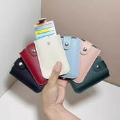 Resim Kimlik, Banka Kartları ve Daha Fazlası İçin Çoklu Yuvalara Sahip Geri Çekilebilir Kart Tutucu - Suni Deriden Cüzdan, Seyahat Gereçleri,Minimalist Tasarım,Çıtçıt Kapatma,İş Profesyonelleri,Sık Seyahat Edenler 