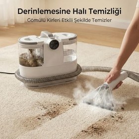 Resim Buharlı Halı ve Koltuk Yıkama Makinesi, 1700W Motor Gücü ve 13000Pa Emiş Performansı, 1.6L Temiz Su Kapasitesi, Buhar Fonksiyonlu Derinlemesine Temizlik, Halı ve Koltuk Leke Çıkartma Makinesi 
