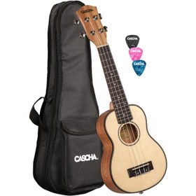 Resim Cascha HH 2148 Maun Soprano Ukulele Set (Natural) 
