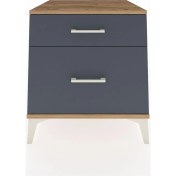 Resim Kronos Komodin 2 Çekmeceli 60X59X64 Çam-Antrasit 