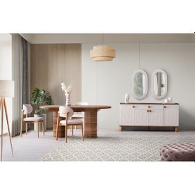 Resim Nehir Mdf Yemek Odası Takımı Aytaşı 