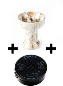 Resim KEFO GOLD Kefo Sarı Rock Star Lüle + Siyah Kefo Ember Nargile Közlük 
