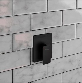 Resim Fause Ankastre Duş Taharet Banyo Bataryası Tek Çıkışlı Sıcak Soğuk Tetra Siyah Kab102-1b 