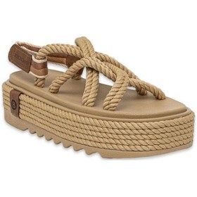 Resim Bohonomad Bodrum Chunky Bej Platform Kadın Sandalet Bej 