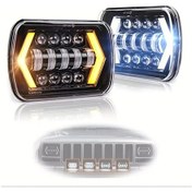 Resim Challenger 2 Adet 7 İnç Led Motosiklet Farı H4 Led Ön Far Sürüş Sinyal Lambaları 12.7x17.78cm Adet-12.7x17.78cm-ok Jeep Nissan Chevrolet Uyumlu 