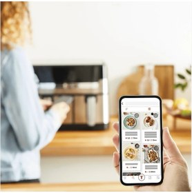 Resim Tefal 8,3l Geniş Çift Hazneli 8 Ön Ayarlı Pişirme Programlı Premium Airfryer + Onerous Hassas Tartı 