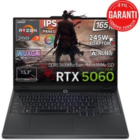 Resim LENOVO Legion 5 15AHP10 AMD Ryzen 7 260 24GB 1TB SSD RTX 5060 8GB 15.3" WUXGA IPS 165Hz Freedos 83M00070TR 