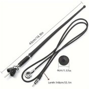 Resim Oldfriend Evrensel Siyah Araç Anteni Am Fm Radyo Çanak Kanat Montaj Off Road Uyumlu 