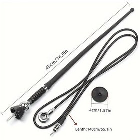 Resim Oldfriend Evrensel Siyah Araç Anteni Am Fm Radyo Çanak Kanat Montaj Off Road Uyumlu 