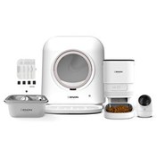 Resim Xenon Smart Akıllı Otomatik Kedi Tuvaleti Mama Kabı Led Işıklı Su Pınarı İç Mekan Kamera ve Yedek Filtre 5'li Pet Set 