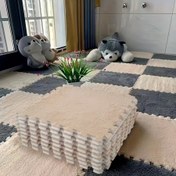 Resim 12 adet, Kadife Mat Yatak Yanı Paspası Dekoratif Oda Güzel Ins Tarzı Tam Kapsama Ev Kullanımı, Kaymaz Birleştirme Ped, 30.0*30.0cm 