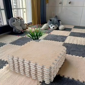 Resim 12 adet, Kadife Mat Yatak Yanı Paspası Dekoratif Oda Güzel Ins Tarzı Tam Kapsama Ev Kullanımı, Kaymaz Birleştirme Ped, 30.0*30.0cm 