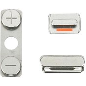 Resim iPhone 5 5s SE Uyumlu On Off Mute Ses Tuş Butonları Set - Gri 