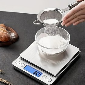 Resim Ultra-Hassas Dijital Mutfak Tartısı - 500g/0.01g & 3kg/0.1g Hassasiyet, LCD Ekran, Pil ile Çalışır (Piller Dahil Değildir), Dayanıklı ABS Malzeme 